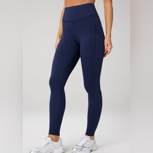 Women's Navy Blue Leggings and Sports Bra